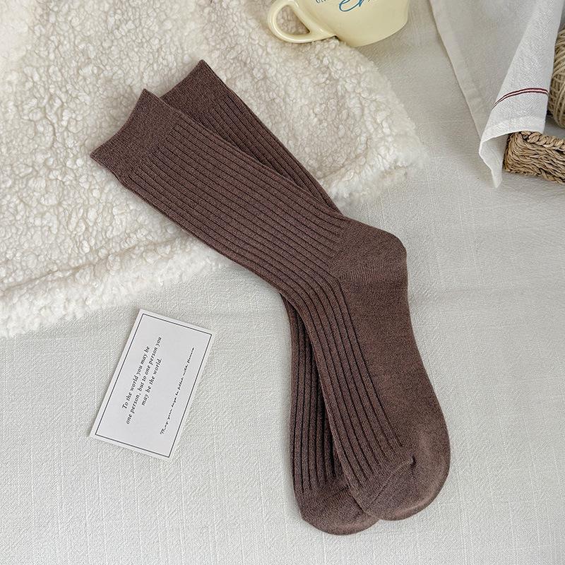 

Oat Milk Women s Mid-Calf Fleece-Lined Cashmere Socks - Cozy Autumn/Winter Slouch Style One Size кофейный