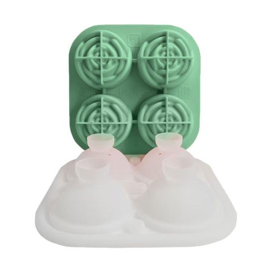 Silicone Ice Cube Mold Rose Shape Ice Ball Tray Slow Melting Whiskey