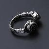 Vintage Knuckle Ring Geometric Irregular Headphone Shaped Finger Ring Punk Rings Gothic Adjustable Opening Ring