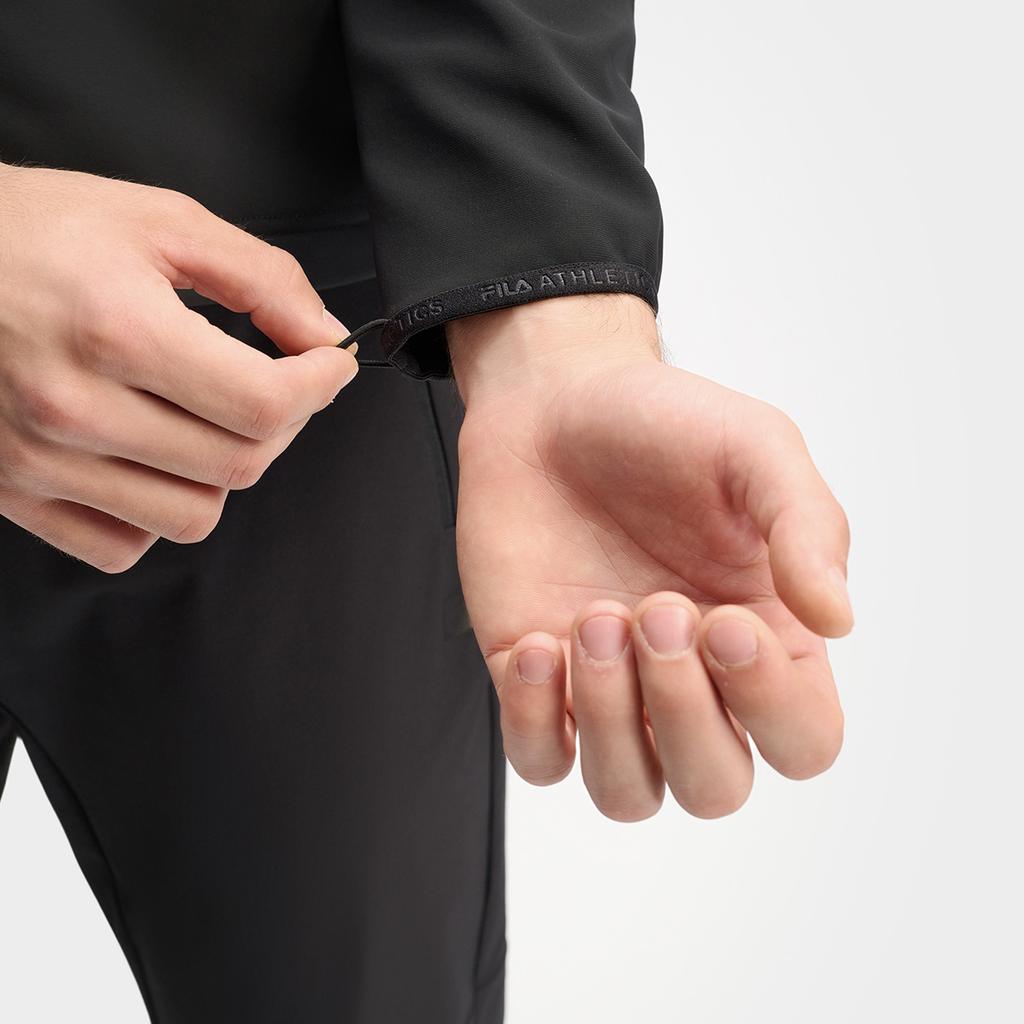 FILA Fitness Water Resistant 3 In 1 Jacket Solid Color Simple Waterproof Windproof Jacket Men Jacket Deep-Black A11M441703FBK