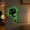 Luminous Peel & Stick Cat Wall Decals Self-Adhesive Glowing Stickers for Playroom Bedroom Home Wall Decoration