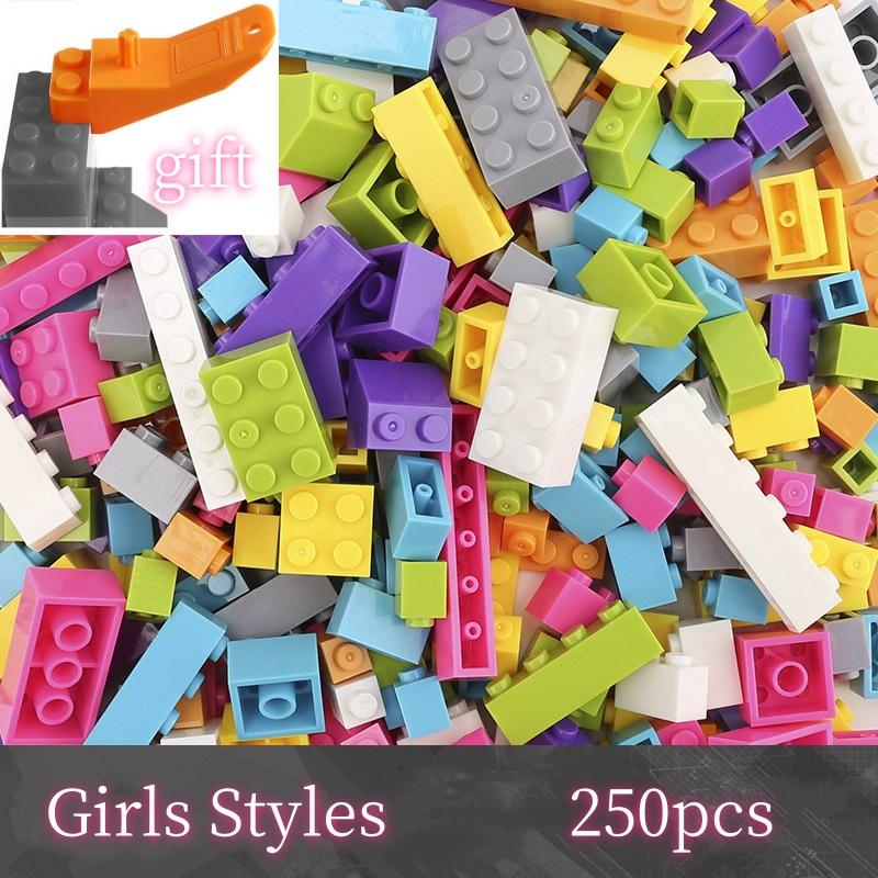 Bulk Blocks 17Colours 250/500g 250/500pcs Boys  Girls/Girls Styles Solid/Mixed colours Compatible with  Children's Toys  Playsets DIY Assembly Build