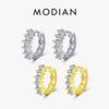 Real 925 Sterling Silver Dazzling Elegant Fashion Multiple Diamonds Hoop Earrings For Women Wedding Statement Jewelry