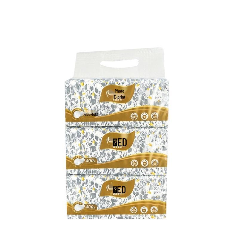 Xin Xiang Yin 2-Ply Facial Tissue - 200 Soft, Strong Sheets for Office/Home, M Size, Durable Wet-Strength Large Pack.