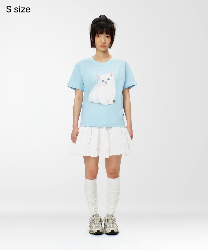 LAUGHER Neko T-Shirt - Sky Blue