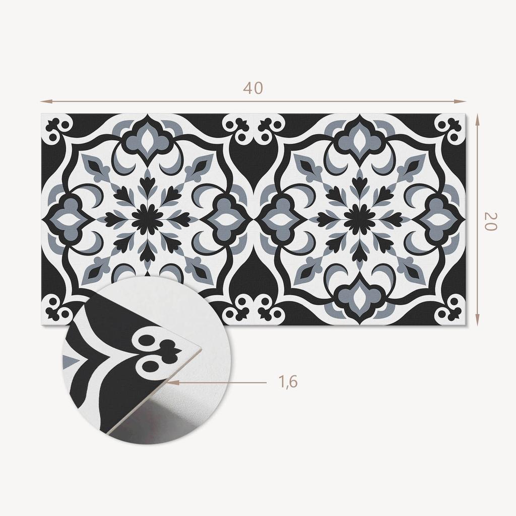 Dekor Ścienne Kafelki Pcv Ze Wzorem Do Pokoju Wzór Kwiatowy Z Ornamentami 10X40X20 Cm