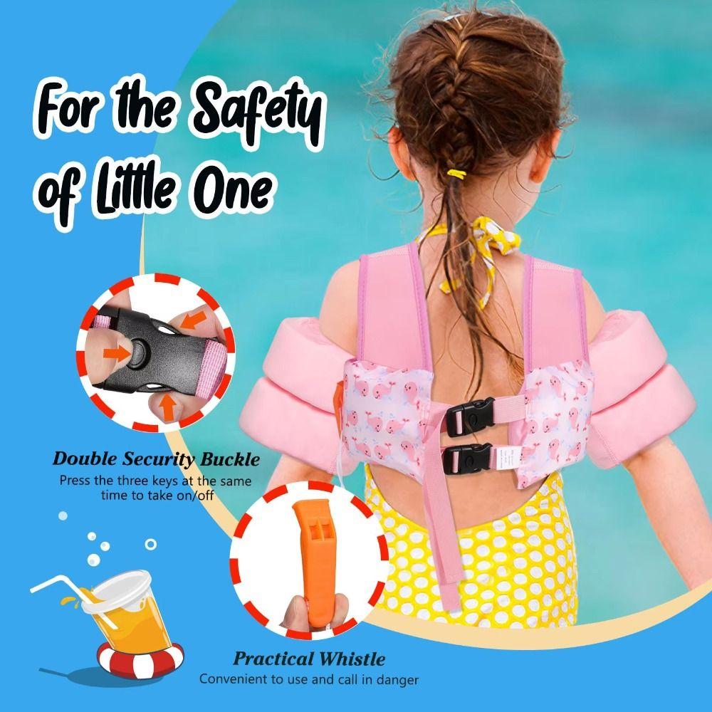 Adjustable Children Swimming Arm Rings 1-2/3-7 Year Old Life Jacket Learning Swim