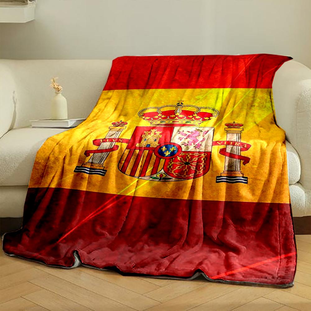 Spanish Flag Designed Flannel blanket for bedroom, living room, sofa, and nap