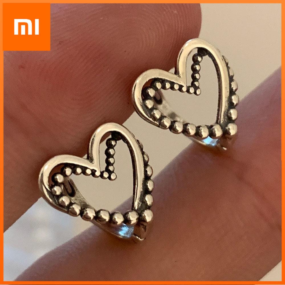 Xiaomi BF CLUB 925 Sterling Silver Earrings For Women Trendy Simple Retro Heart Earring Jewelry Prevent Allergy Party Accessories