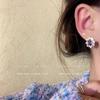 Sweet Court Style French Amethyst Lace Stud Earrings Women's Light Luxury High-end Earrings Temperament Retro Ear Jewelry