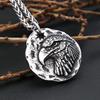 Vintage Punk 316L Stainless Steel Eagle Head Pendant Fashion Domineering American Animal Necklaces Biker Jewelry Gifts