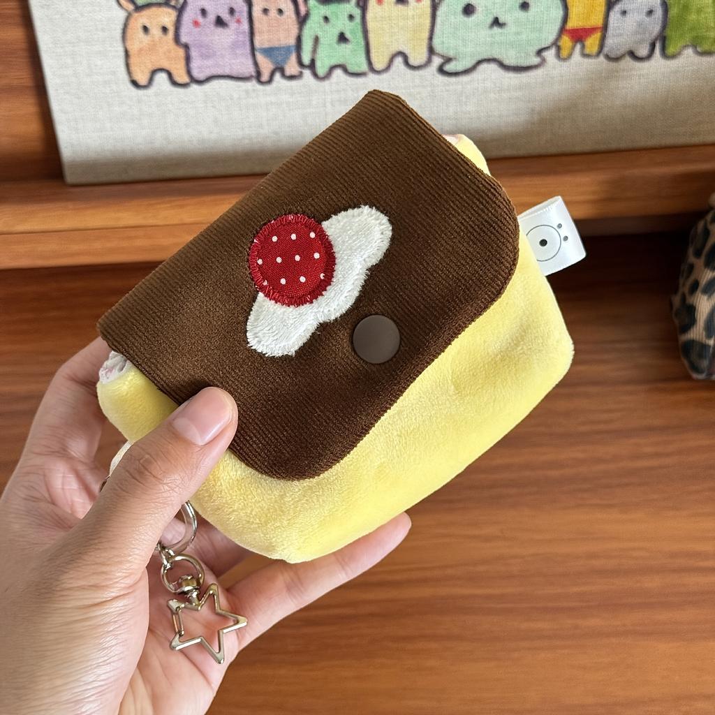Original Japanese Vintage Fluffy Pudding Camera Bag Kawaii Sweet Style Case for CCD & Compact Cameras, Coin Purse Card Holder