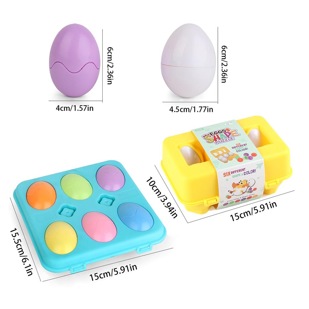 6 Smart Egg Pairings, Children'S Early Education Assembled Toy Simulation Eggs, Easter Basket Filling, Party Gifts