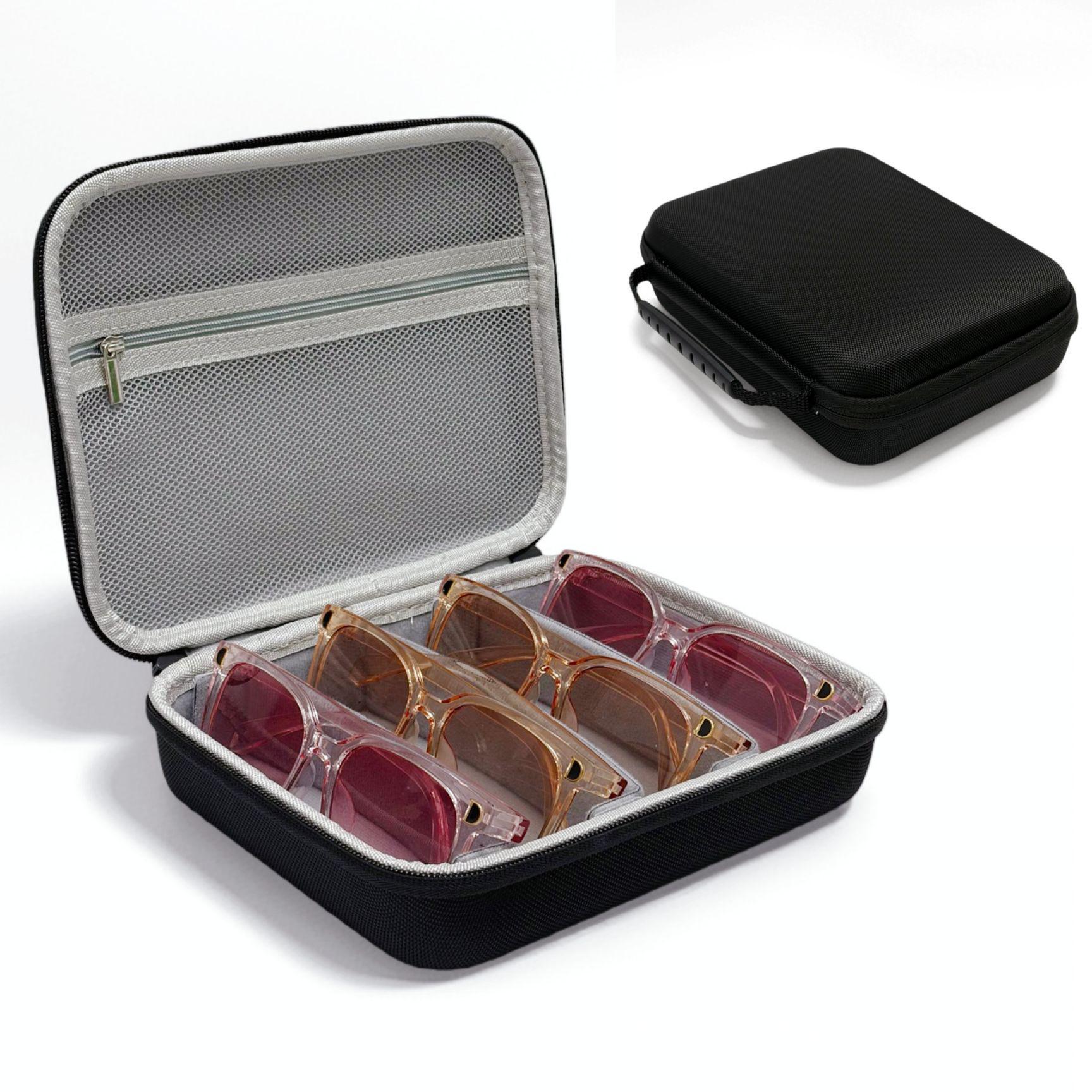 Жесткий чехол для очков из ЭВА - Портативный дорожный органайзер большой вместимости Black