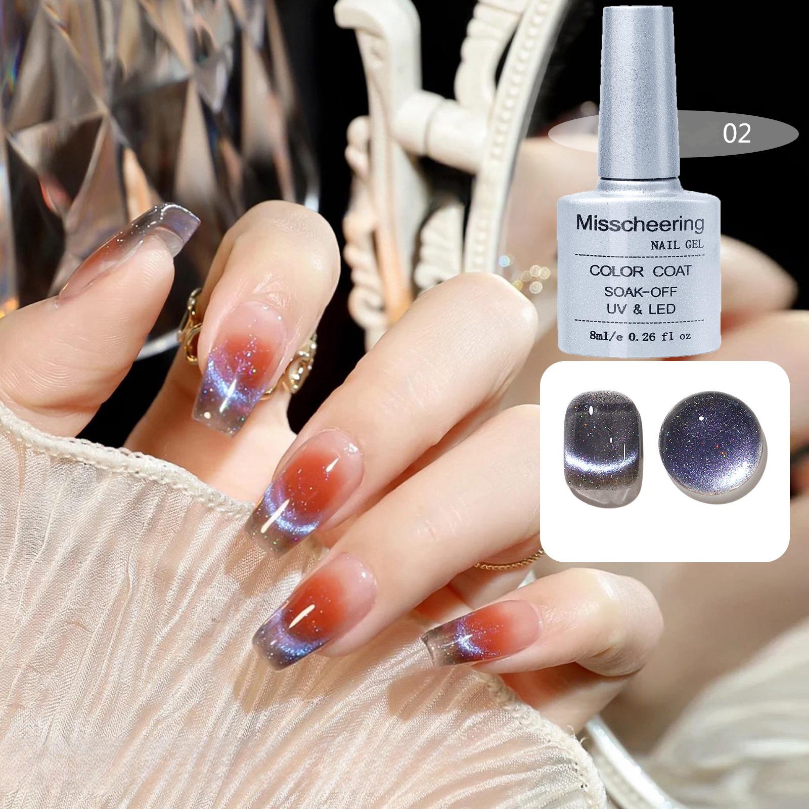 

8 мл кошачий глаз магнитный лак для ногтей лазерный магнит синий кристалл УФ-светодиодный лак для ногтей для арт-дизайна маникюра 02