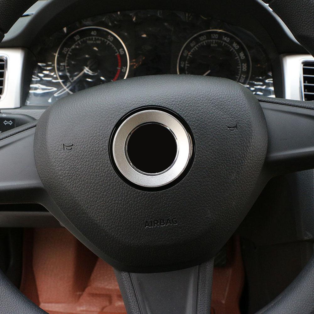 Car Steering Wheel Panel Logo Cover Trim for VW Golf 6 7 MK6 MK7 Jetta MK5 Passat B6 B7 Polo for Skoda Fabia Styling
