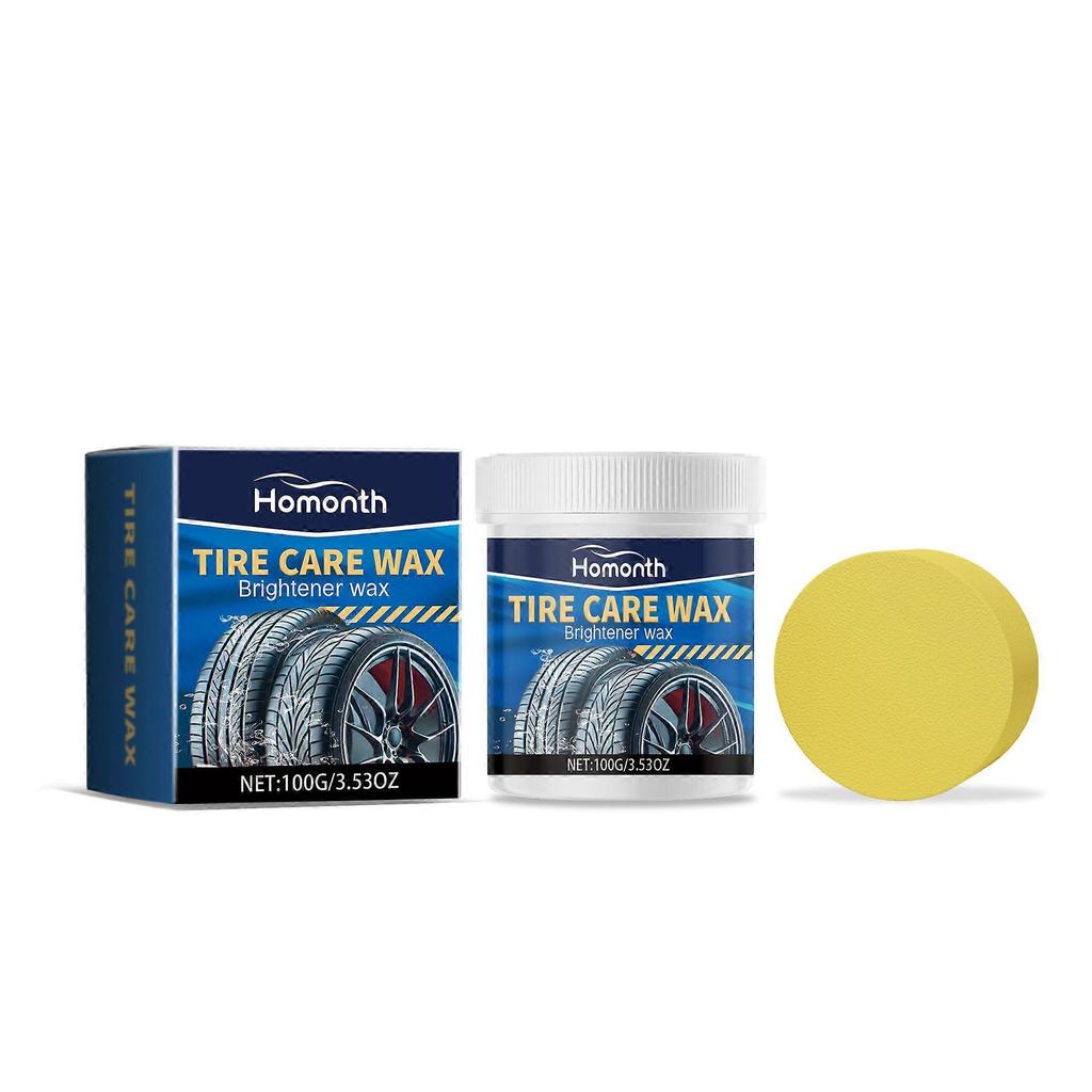 Car Tire Maintenance Cream Tire Maintenance Wheel Decontamination Brightening Rust Removal Tire Cleaner 100g*1, Sponge*1