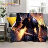 Chevalier Templier Croisé Dessin Animé Couverture Douce en Flanelle pour Lits Chambre Canapé Pique-nique, Couverture Jetée pour Couvrir Cadeau Extérieur
