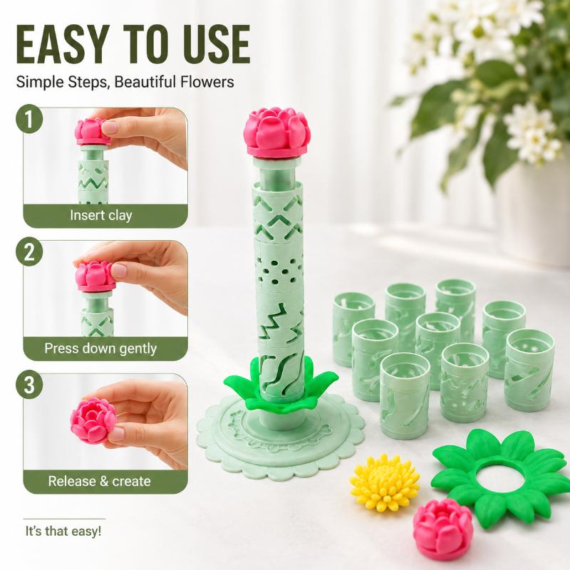 Tvarovací rukávy Modulární výrobník hlíny Nástroj pro výrobu hliněných květin DIY Pro polymerovou a modelovací hmotu Ručně vyráběné květy