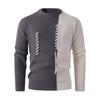 Men S Spliced Thick Knitted Pullover Casual Winter Sweater