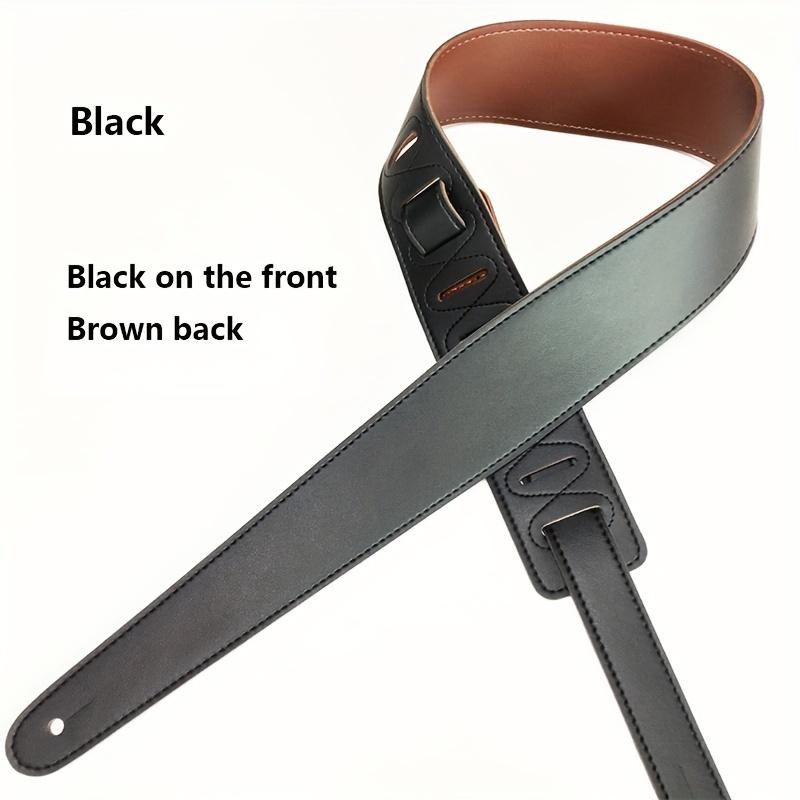 Leder Gitarrengurt 6 cm Breite Beidseitig tragbar Verstellbar von 118 cm bis 136 cm für E-Gitarren, Akustikgitarren, Bassgitarren