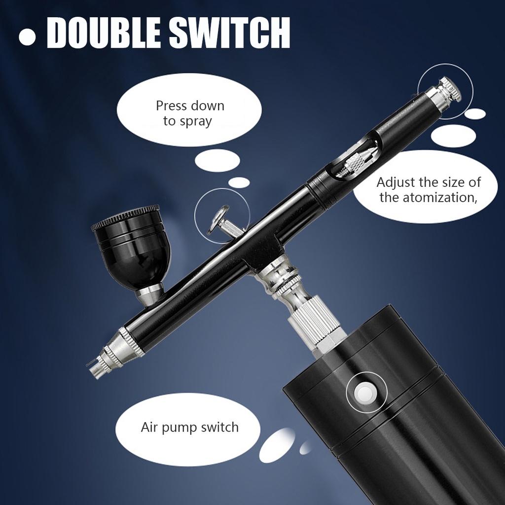900 mAh 10/20/40ml Black Multi-Purpose Cordless Airbrush Set Spray Pump Gen Pen Air Compressor Kit Portable Air Brush Set Art Painting Spray Mini