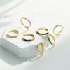 Women Gold Plated Dripping Oil Ring Micro Inlaid Zircon Adjustable Enamel Eternity Band