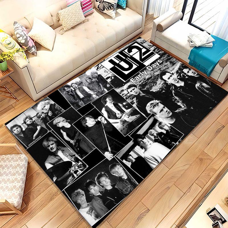 Tappeto Antiscivolo Retrò U2 Irlanda Rock Bang Bono Soggiorno Tappeto Morbido per Camera da Letto Stanza dei Giochi dei Bambini Divano, Tappetino Decorazione per la Casa Regalo