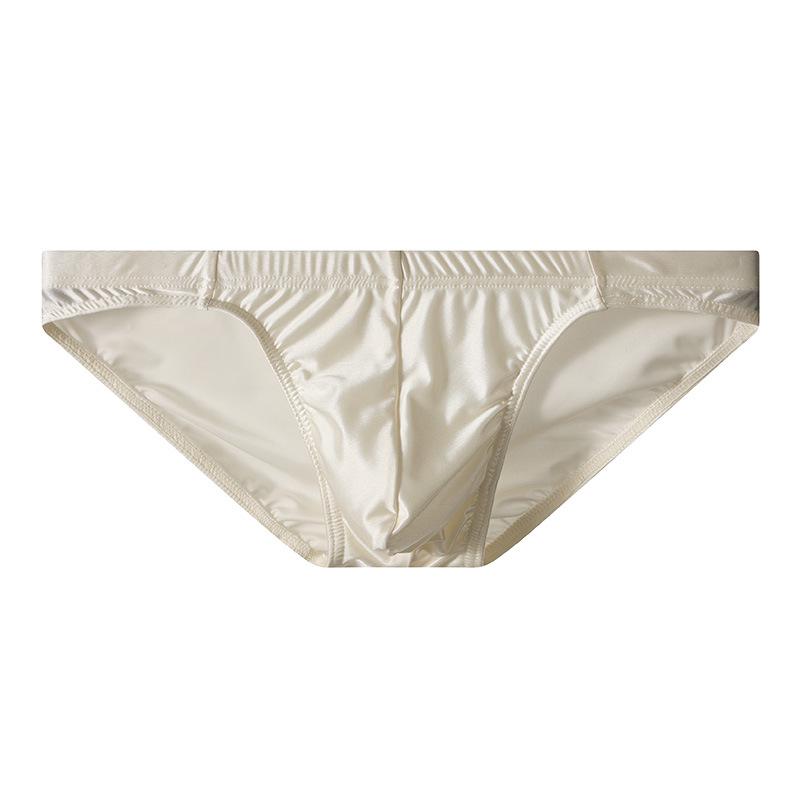Men's Ice Silk Breathable Briefs - Cool, Sexy, and Simple Solid Color Plus Size Sports Shorts  