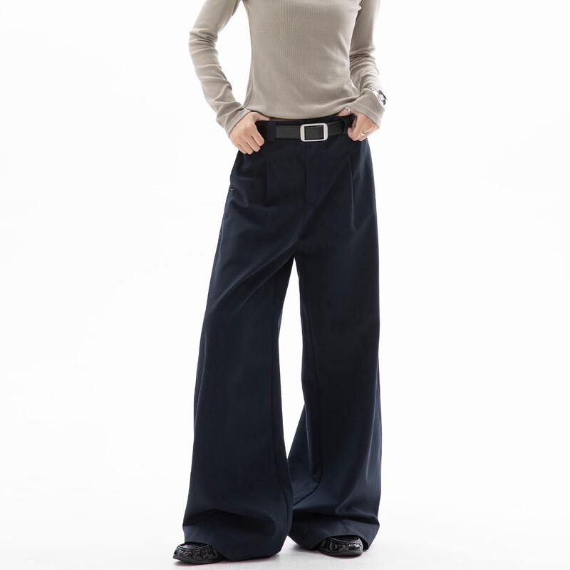 Women's Loose Wide-Leg Khaki Trousers