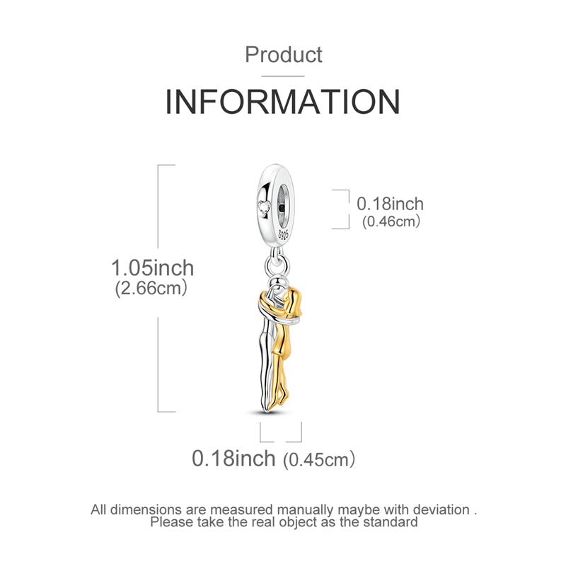 100% Copper Embrace Hug Charms Classics Couple Beads Fit Original 3Mm Bracelet Diy For Women Fine Jewelry