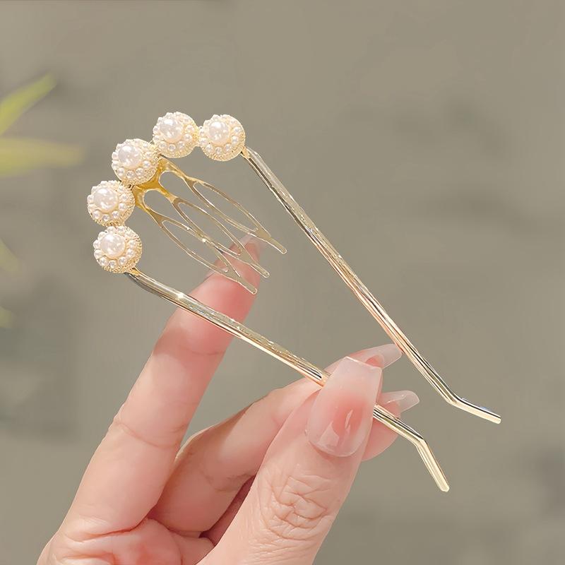 Antique Butterfly Flower Bamboo U-shaped Hairpin Super Fairy Retro Pearl Fringed Hairpin Hanfu Ancient Hairpin Accessories