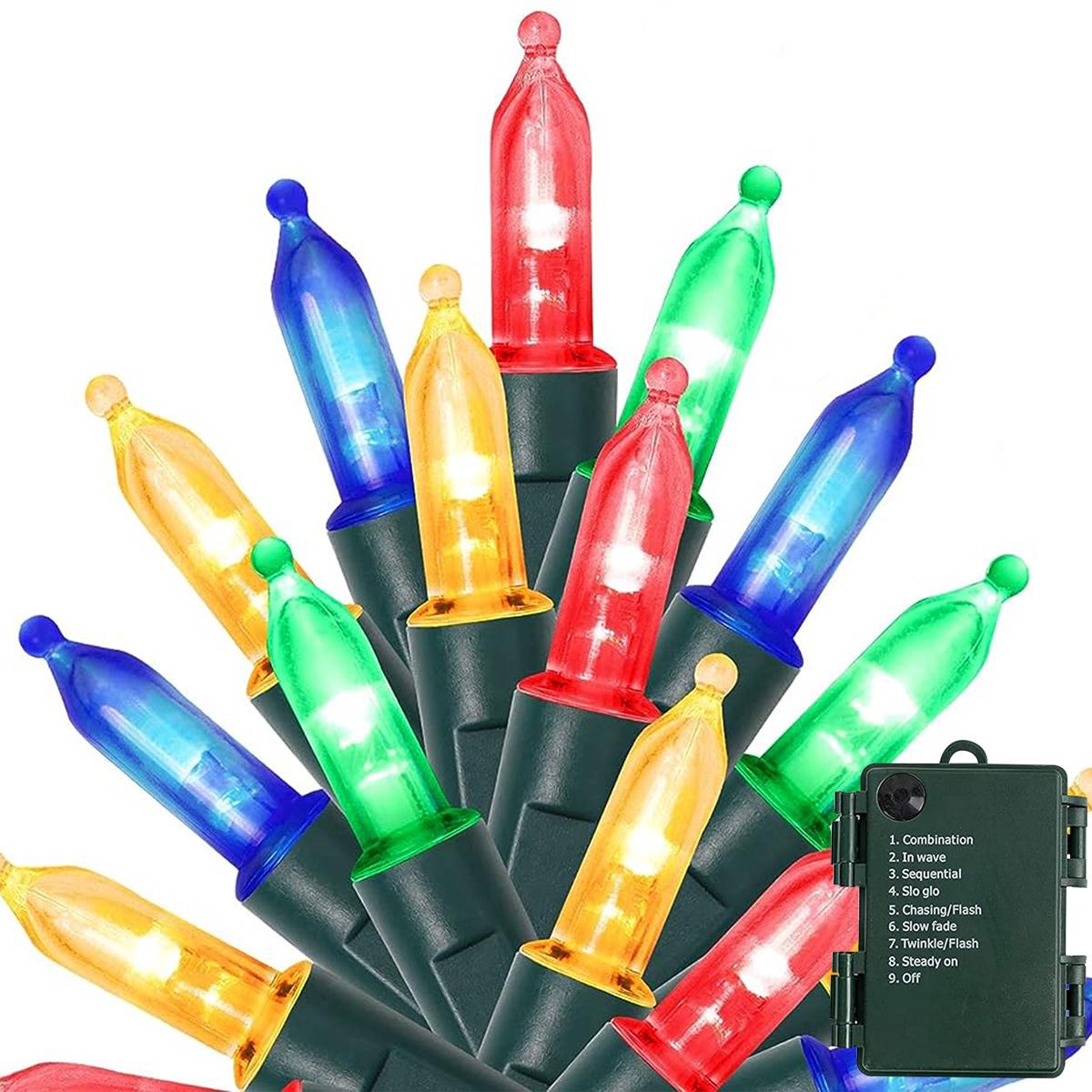 

Портативный аккумуляторный ящик светодиодные гирлянды для семейной вечеринки Хэллоуин рождественские украшения цветные огни 50LED разноцветный