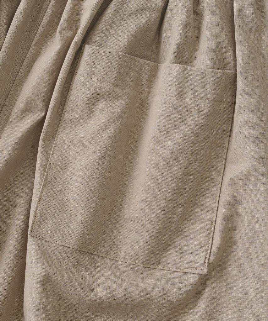 ANALOG MOOD Linen-Like Wide Pants (Beige)