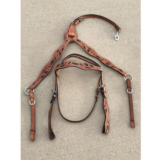 Horse Show Saddle Tack Bridle Western Leather Headstall Breast Collar