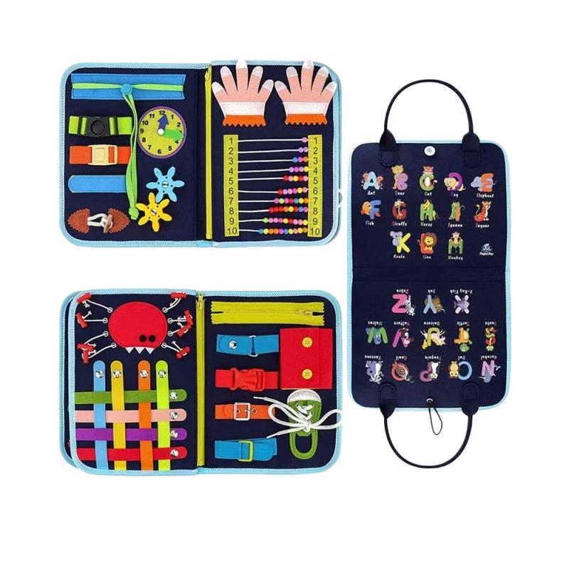 Grenzüberschreitendes Kinderaktivitäts-Filzbuch: Frühes Lernen Bastel-Tierfarm-Puzzle und Activity-Buch