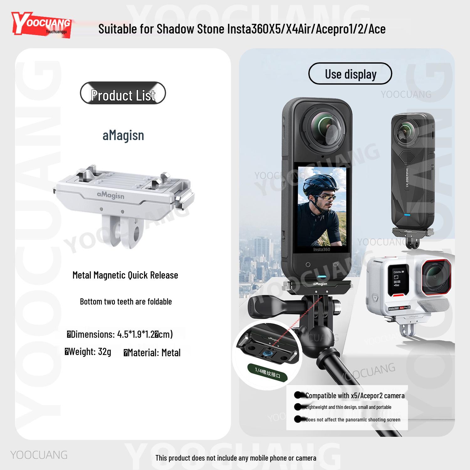 

Acepro2 Magnetic Quick Release Mount & Protective Film for Insta360