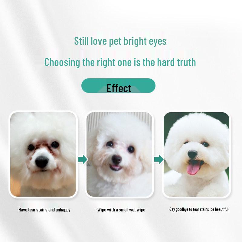 Pet Eye Wipes, Tear Stain Remover, 130 Ct, Non-Woven Material for Dogs & Cats