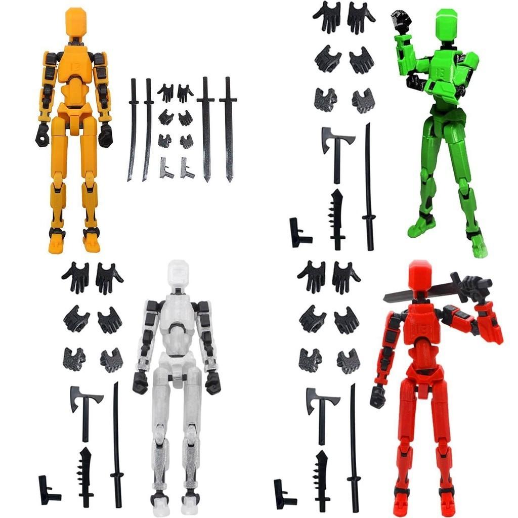 3d Printed Lucky Articulated Doll Toy For Emotional Visual And Intellectual Development Red With 3 Hand Types And 4 Weapons
