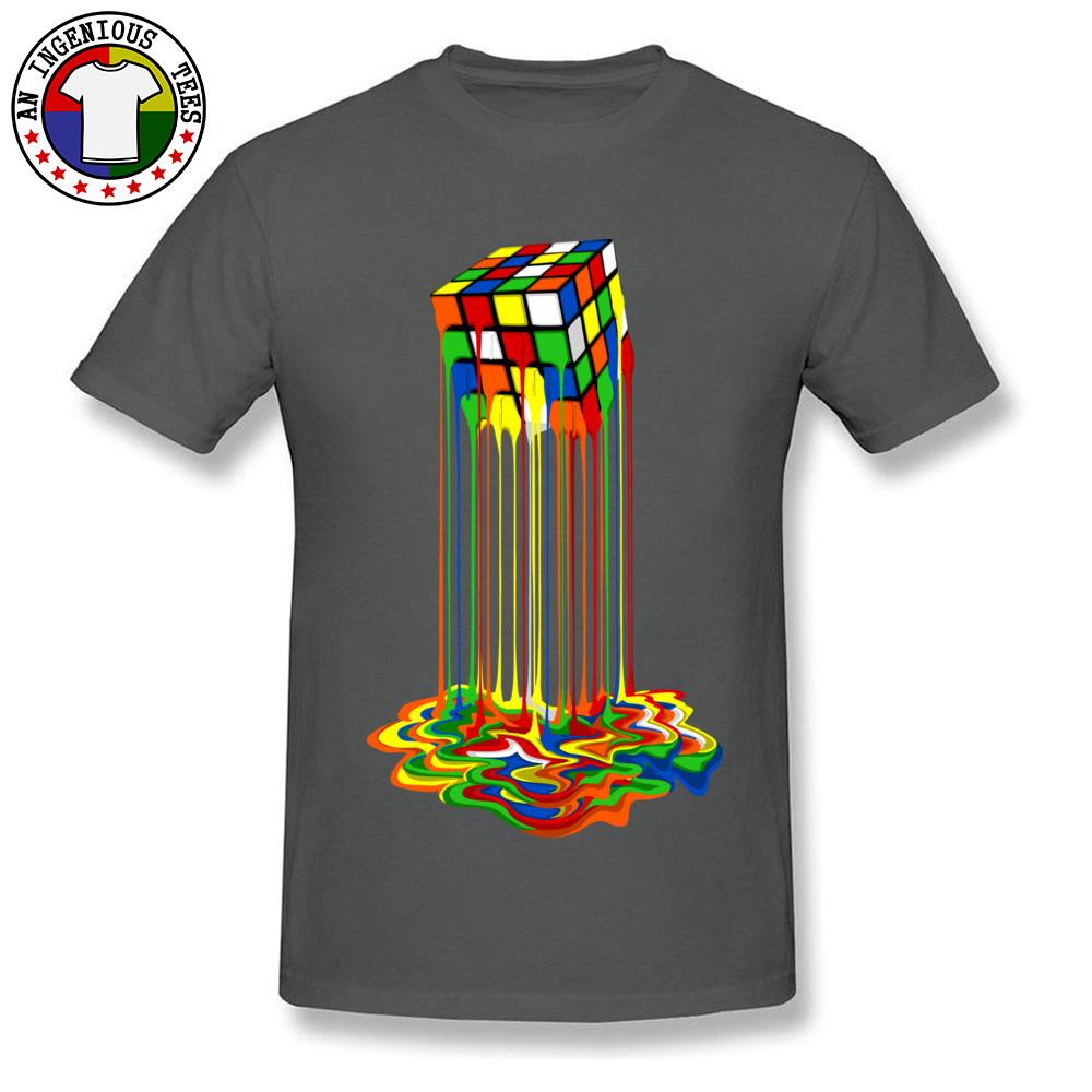 New Tshirt Rainbow Abstraction Melted Image Pure Cotton Young T-Shirt Best Gift Men Tops & Tees Good Quality