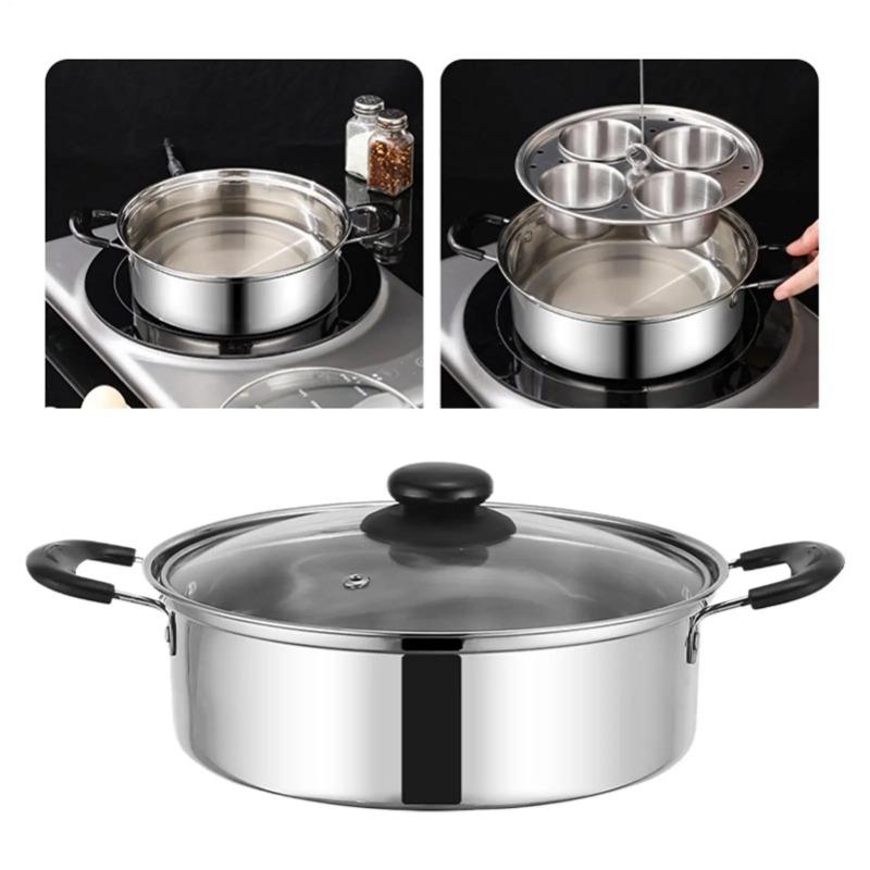 Steamer Egg Poacher Stainless Steel Steamer Poached Egg Maker Pot Egg Poaching  Pan Cooker Pot Kitchen Cooking Pot Tools
