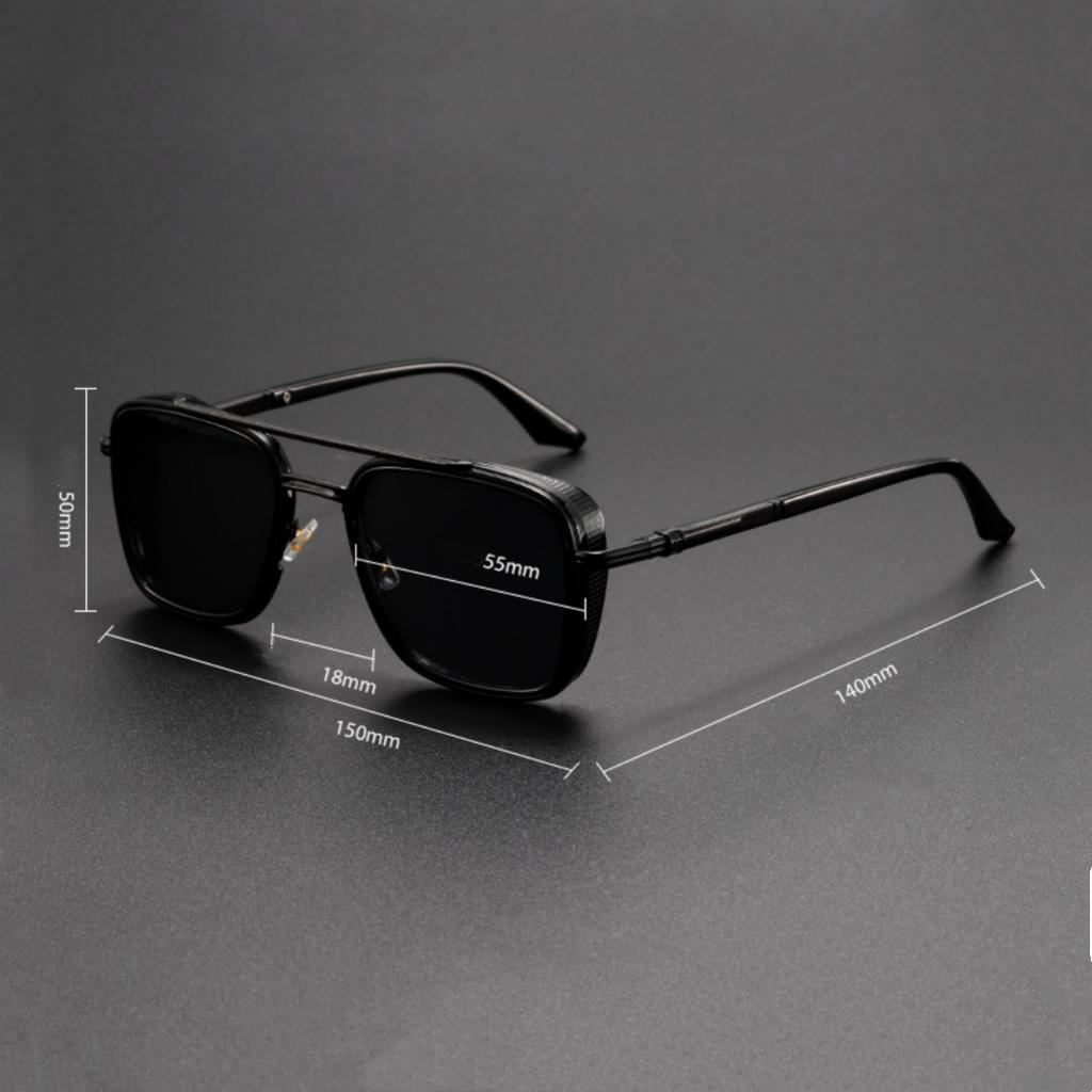 KLASSNUM Vintage Square Sunglasses for Man Fashion Brand Luxury Design Metal Frame Sun Glasses Men Sun Shade UV400 Sunglass