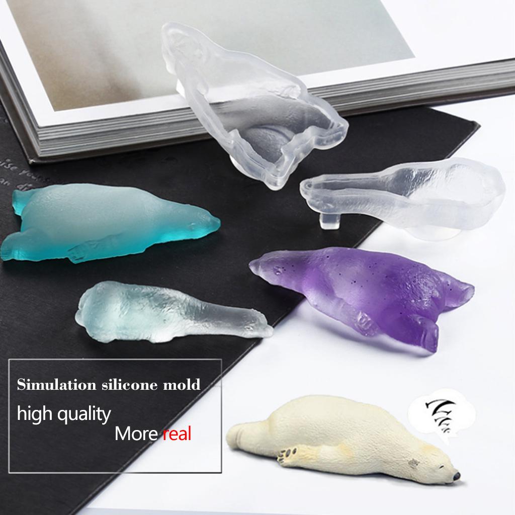 3D Silicone Mold DIY Cartoon Polar Bear Aromatherapy Candle Silicone Mold Gypsum Process Mold Forms for Candles Molds