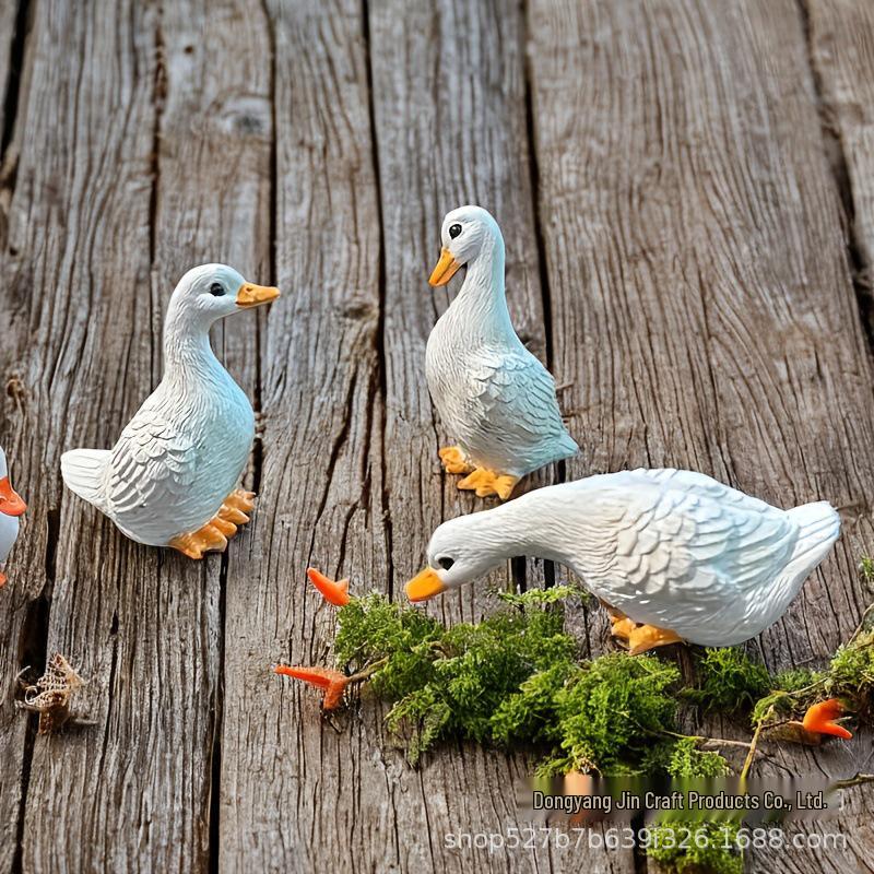 White Goose and Duck Pond Garden Ornament