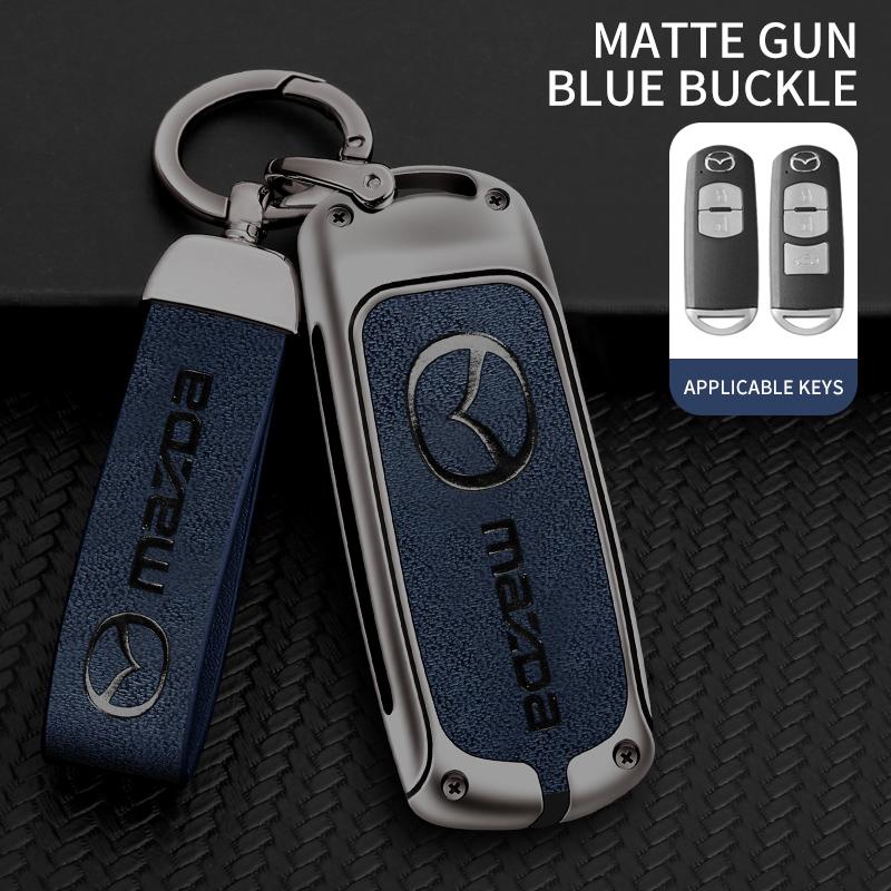 Zinc Alloy Car Key Holder for Mazda Axela Atenza 3 2 6 CX3 CX5 CX30 CX8 CX9 MX5 RX7 RX8 SKYACTIV Remote Protector Car Key Cover