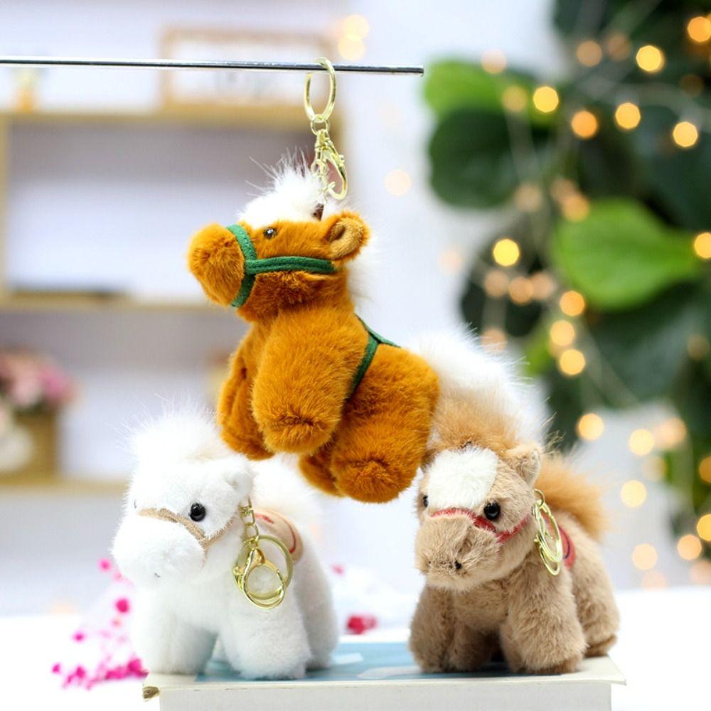 Yuanbao Plüschpferd Schlüsselanhänger Maskottchenpuppen Stofftier Schlüsselanhänger Heimdekoration