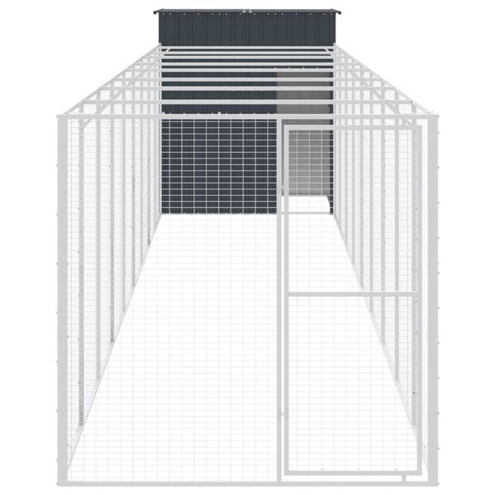 VidaXL Niche pour chien avec cour anthracite 165x1067x181 cm, cage pour chien, abri pour chien, maison pour animaux, cages 3189102