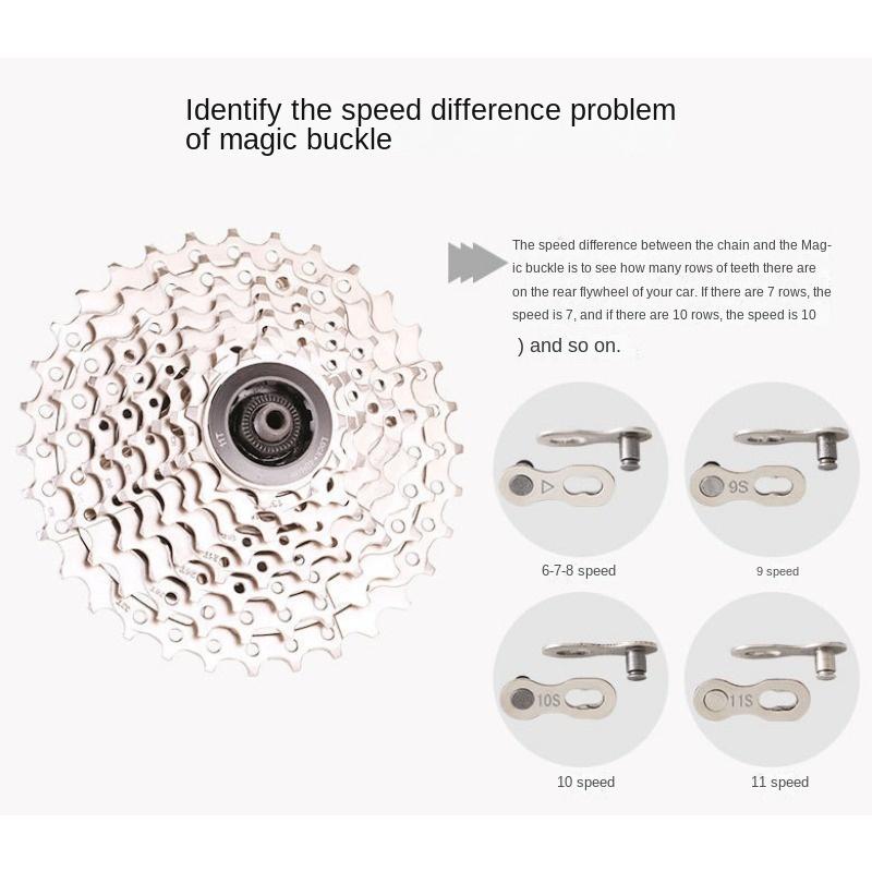1 Pair 6-8/9/10/11s Road Buttons Magic Speed Quick Master Link Bicycle Connector Bike Joint Chain Lock Set