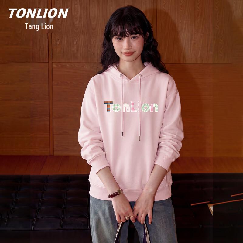 Женская свободная толстовка с капюшоном и принтом букв TonLion 2XL