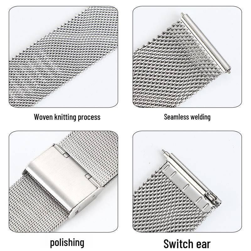 iWatch Milanese Mesh Band with Double Insurance Buckle - Stainless Steel Wristband